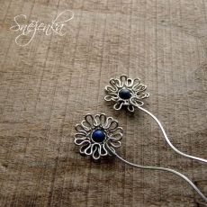 Květinkové s lapisem lazuli - z chirurgického drátu