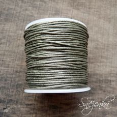 Voskovaná bavl. šňůrka olivově šedá, 1 mm