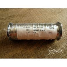 Měkký nerezový drát 0,4, cívka 100 g, 100 m D034