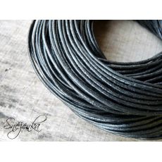 Kůže černá kulatá průměr 1,5 mm, 1 m NM057