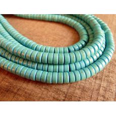 Tyrkenit I rondelky heishi 6x2,5 mm, 1 ks