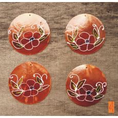 Malovaná perleťová kolečka oranžová, 1 ks