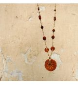 Mayské kolo terakotové - etno náhrdelník