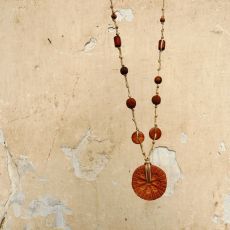 Mayské kolo terakotové - etno náhrdelník
