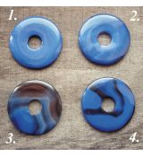 Donut achát modrý, průměr 50 mm, č. 1, 1 ks