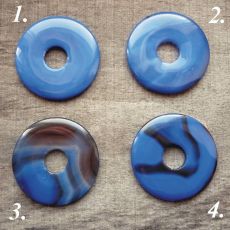 Donut achát modrý, průměr 50 mm, č. 1, 1 ks