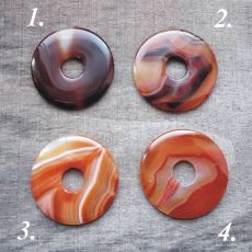 Donut achát červený, průměr 50 mm, 1 ks