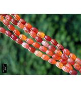 Žárem upravený achát, oliva 8,5x6 mm, 1 ks M066