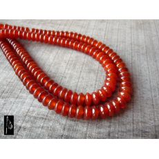 Karneol rondelka tmavá, 8 mm, 1 ks M073