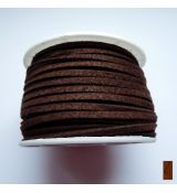 Řemínek - imitace semiše, čokoládově hnědý, šíře 3 mm, 1 m
