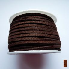 Řemínek - imitace semiše, čokoládově hnědý, šíře 3 mm, 1 m NM003