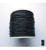 Voskovaná bavlněná šňůrka černá, 1 mm