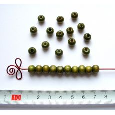 Dřevěné kuličky khaki 8 mm, 1 ks K001
