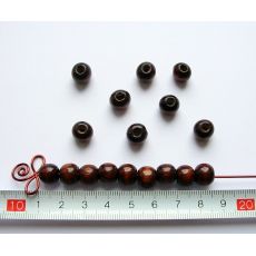 Dřevěné kuličky tmavě hnědé 10 mm, 1 ks