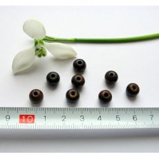 Kostěné kuličky tmavé 8 mm, 1 ks K006