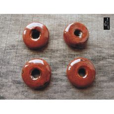Keramický donut hnědý 27 mm, 1 ks