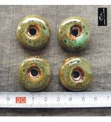 Keramický donut zelený 27 mm, 1 ks