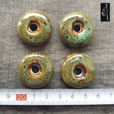 Keramický donut zelený 27 mm, 1 ks