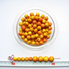 Mramorová kulička žluto-červená 10 mm, 1 ks