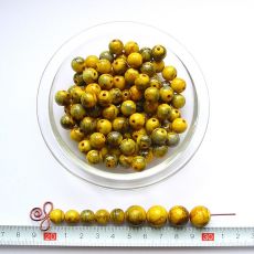 Mramorová kulička žluto-zelená 10 mm, 1 ks