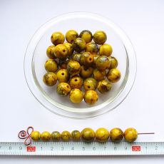 Mramorová kulička žluto-zelená 14 mm, 1 ks K032