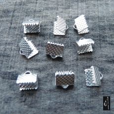 Koncovka 6x8 mm na stužky, platinová barva, 1 ks