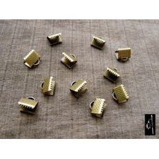 Koncovka 6x8 mm na stužky, staromosazná barva, 1 ks