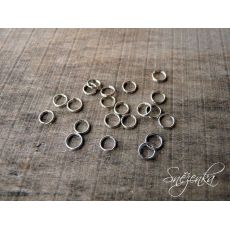 Dvojitý spojovací kroužek 6 mm, platinová b., 65 kusů Kmpt034