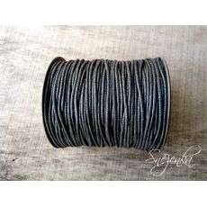 Voskovaná bavlněná šňůrka černá, 1,5 mm